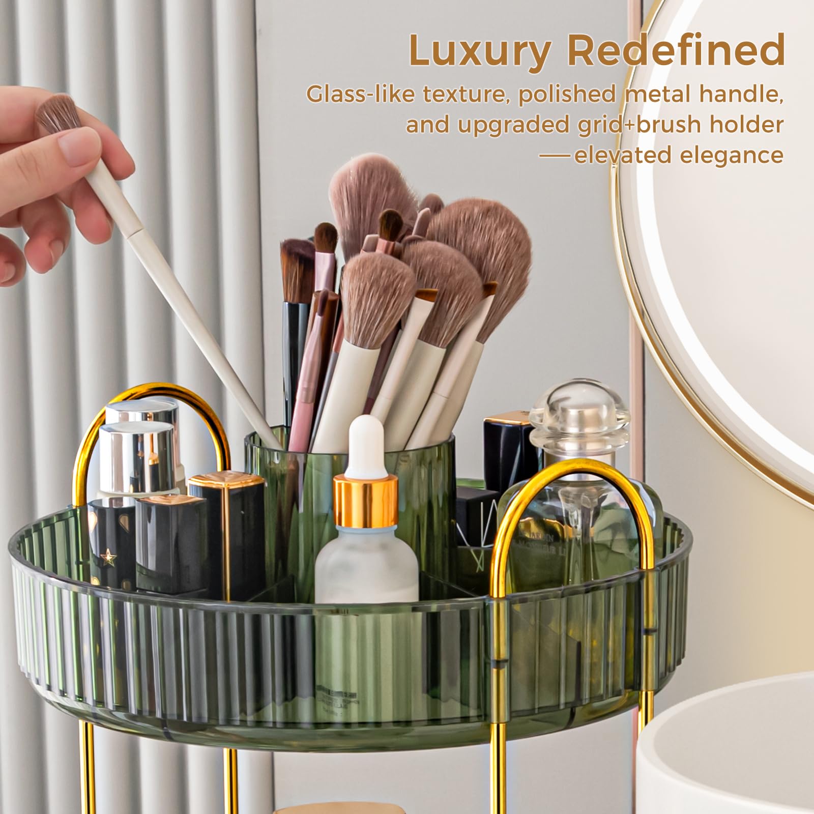 BEFSOP raised edges prevent spills on your vanity surface.