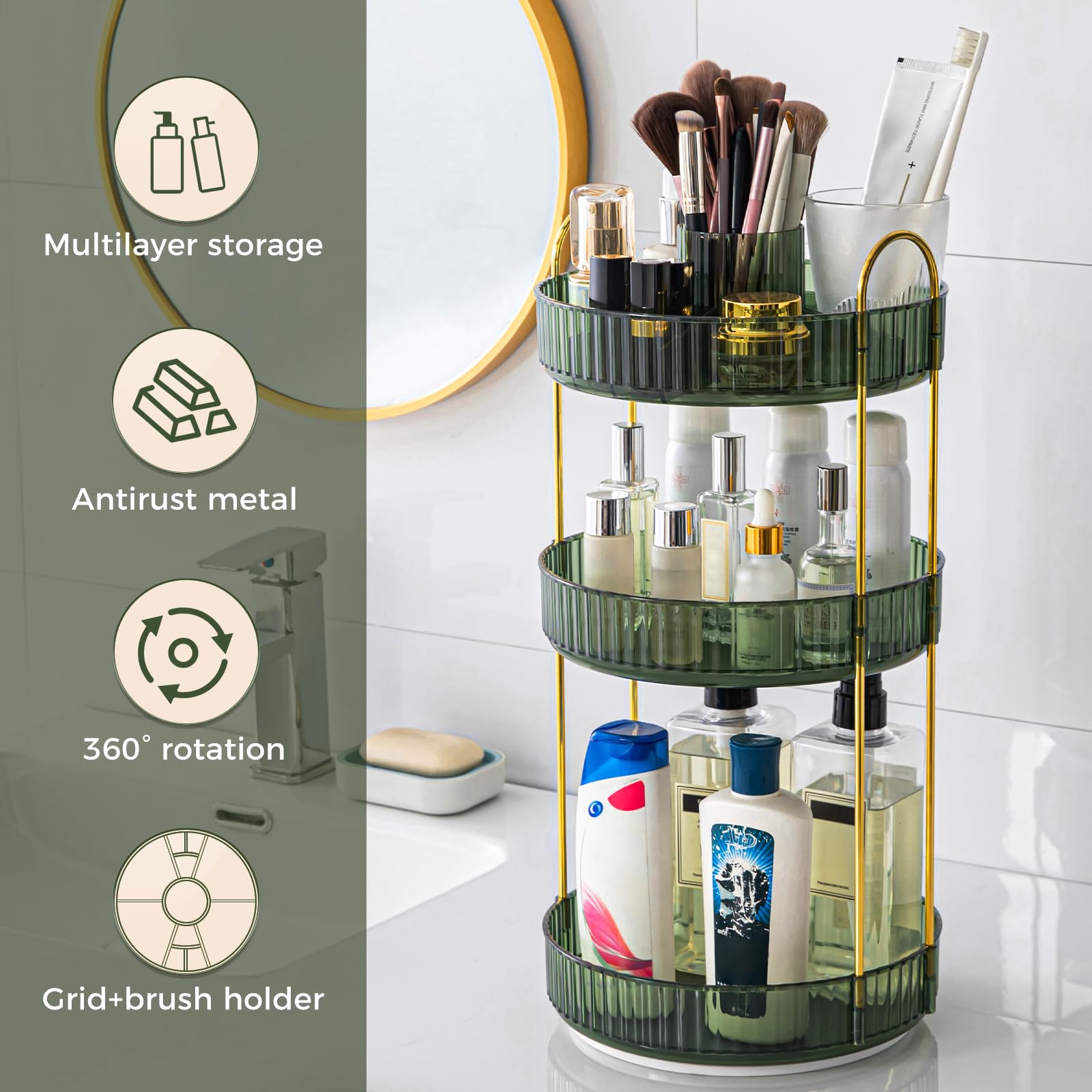 BEFSOP space-saving multi-functional storage fits cosmetics, jewelry, and small items.