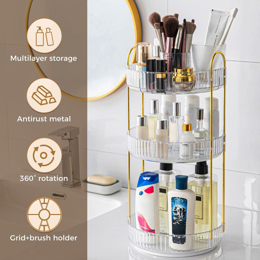 BEFSOP space-saving bathroom counter organizer in action for skincare.
