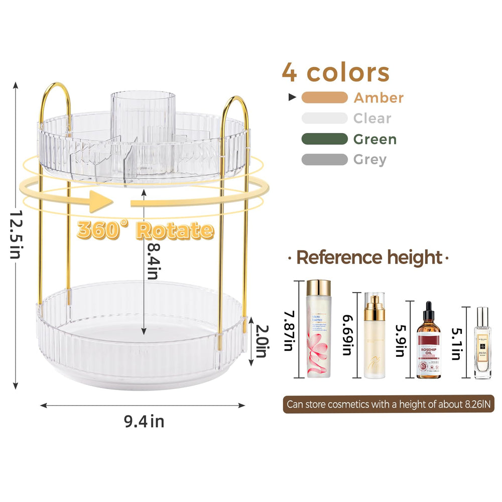 BEFSOP upgraded 2-tier vanity organizer—compact, space-saving storage for skincare and cosmetics.