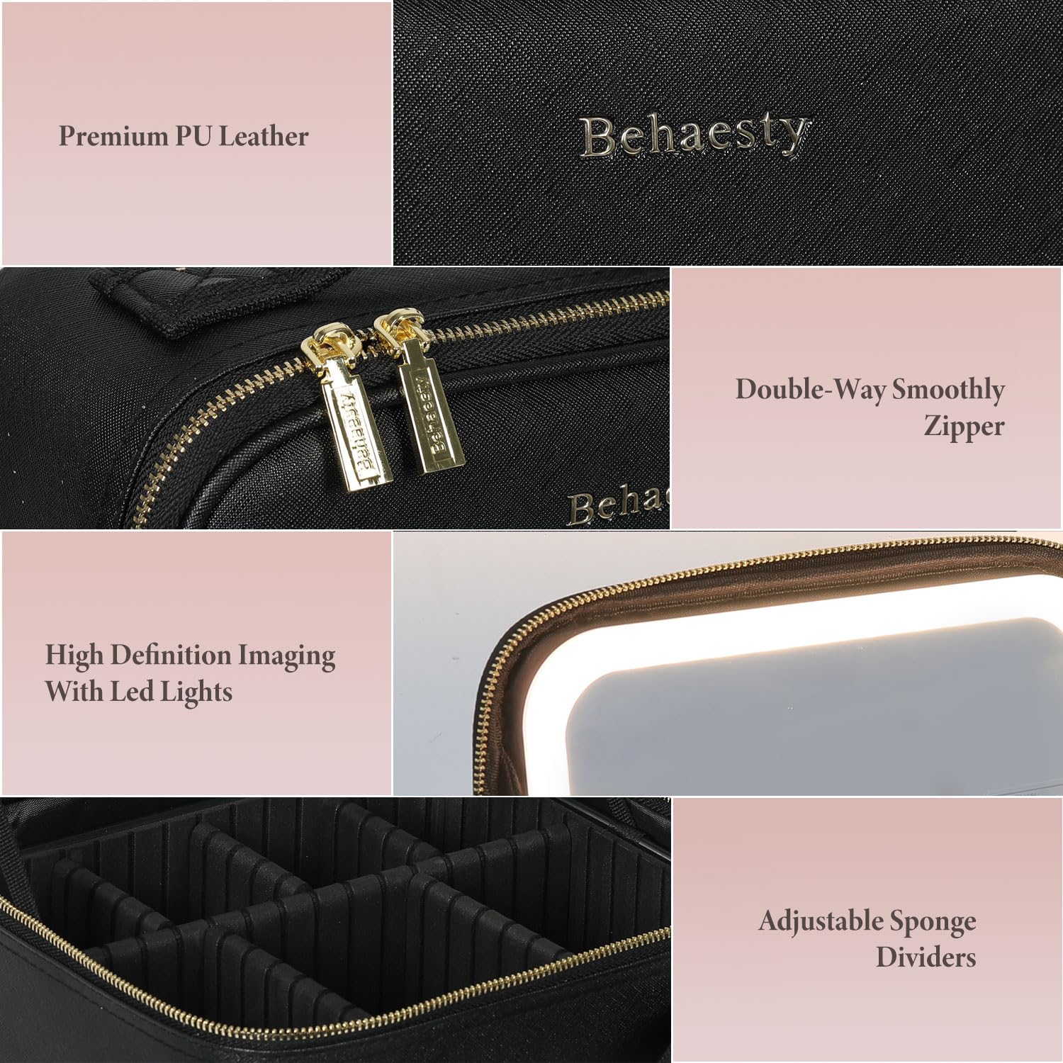 Behaesty dimensions 10.5x9x4.5 inches fit most suitcases.