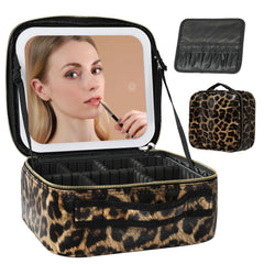 Behaesty travel makeup bag full view showcases compact organized design for on-the-go routines.