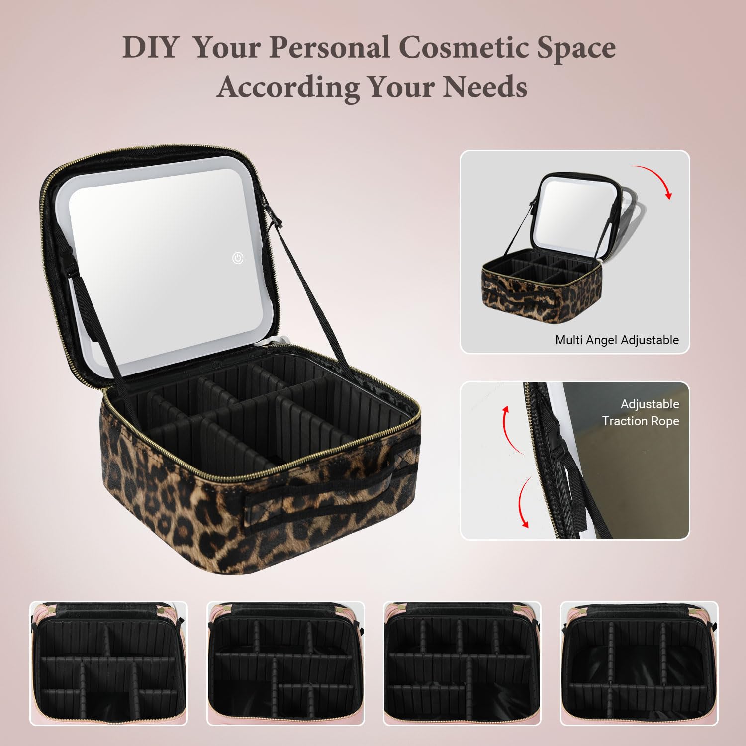 Behaesty travel makeup bag double zippers close-up delivers smooth, reliable operation.