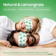BeHoomi steam eye mask worn on eyes for warm comfort