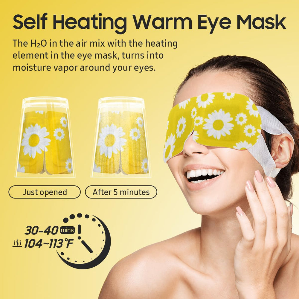 BeHoomi steam eye mask temperature-104-113f demonstrates safe, comforting warmth.
