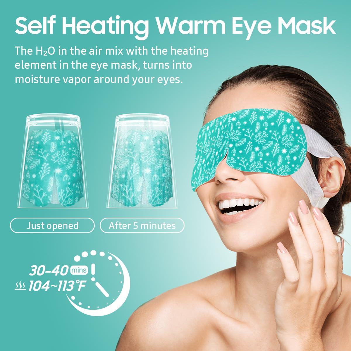 BeHoomi steam eye mask travel compact design is ideal for on-the-go self-care.