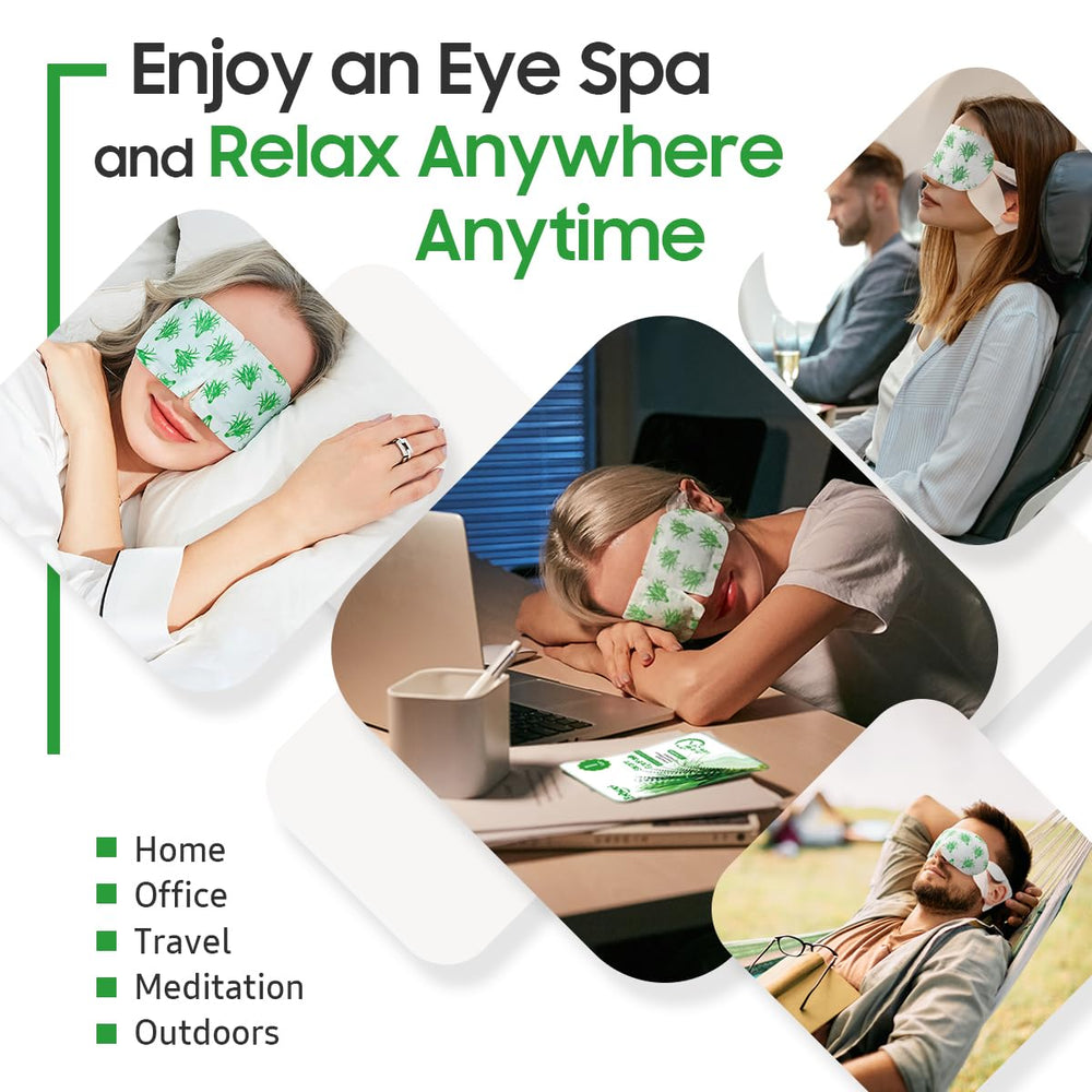 BeHoomi steam eye mask compact travel-friendly packaging for on-the-go relaxation