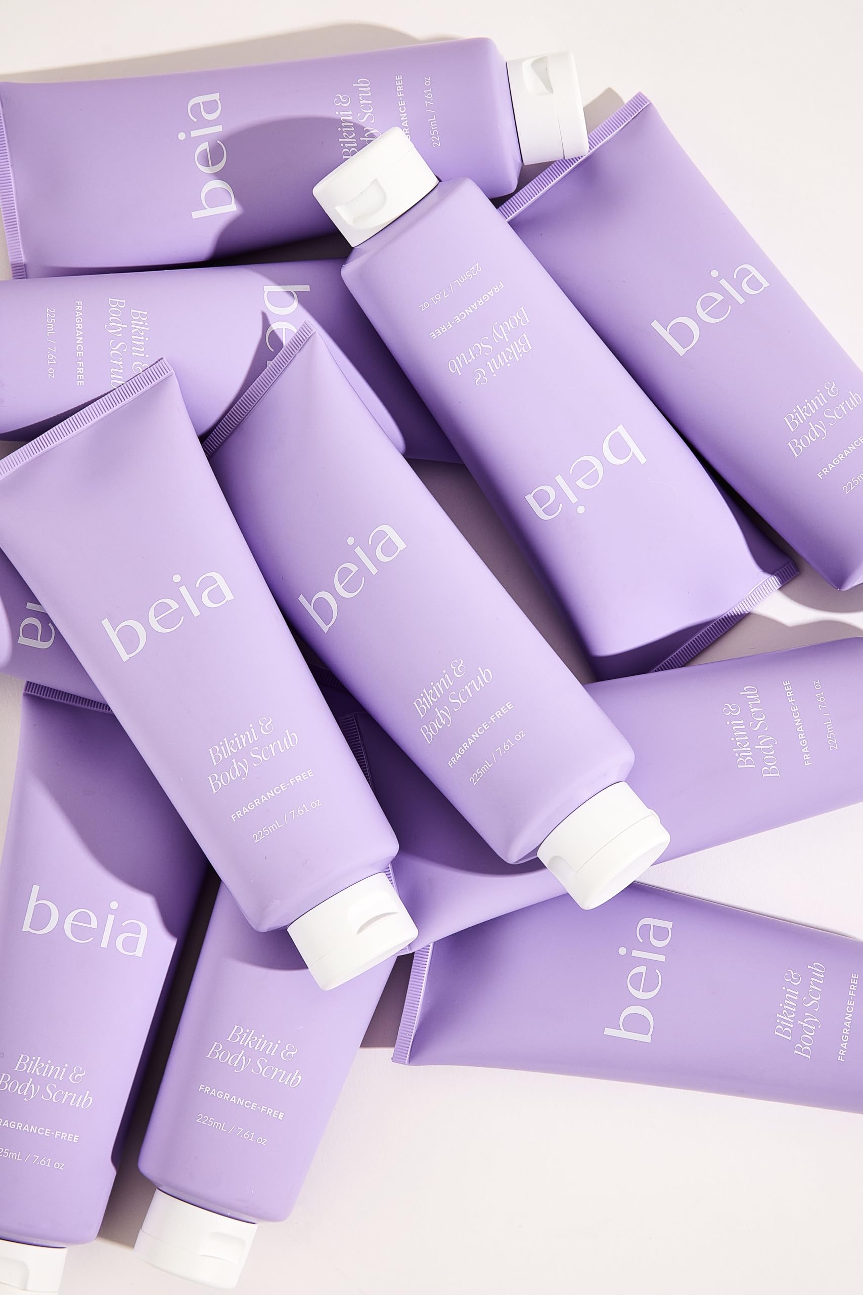 Beia 7.6oz bottle front view ready for shower routines.