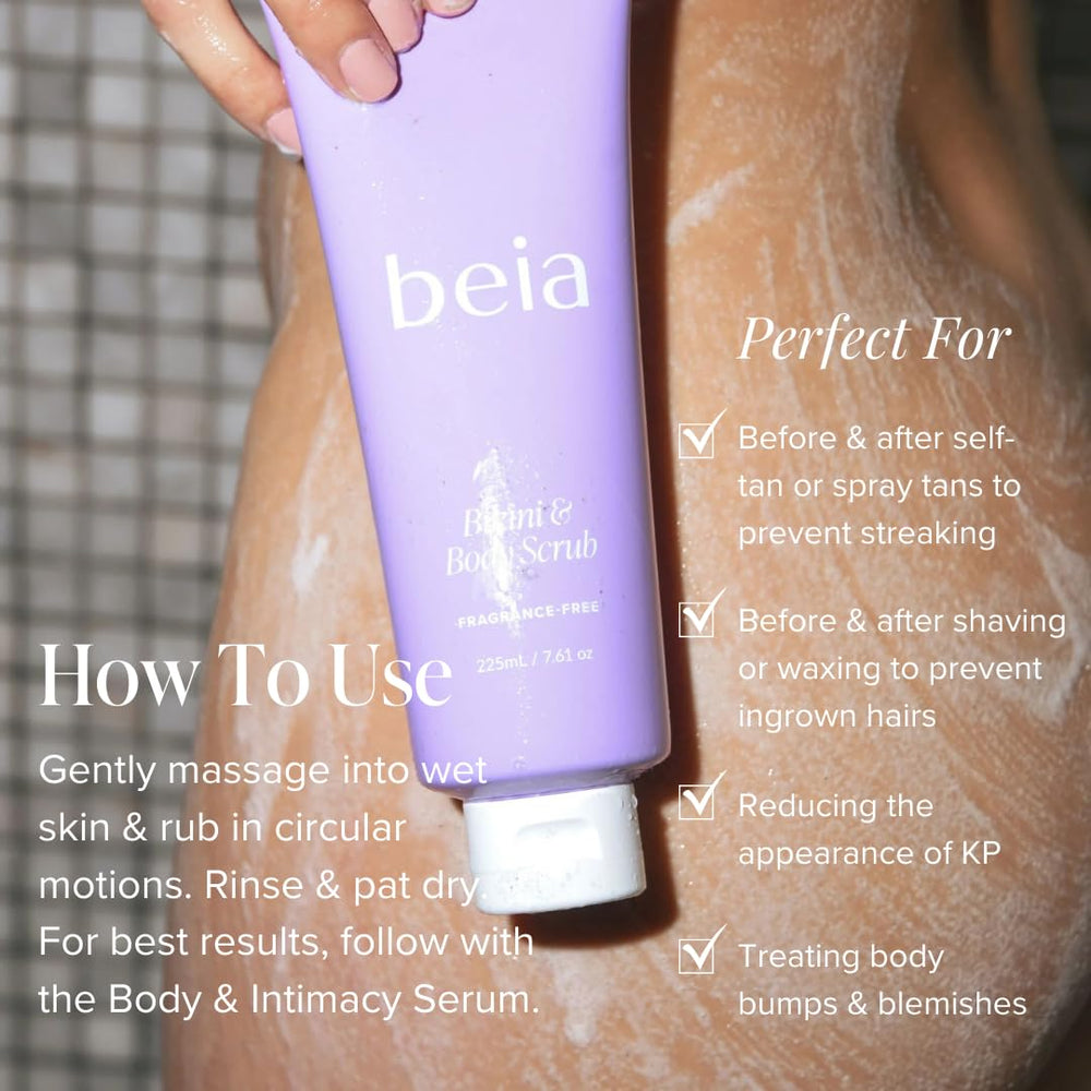 Beia underarms application scene demonstrates smoothing before shaving.