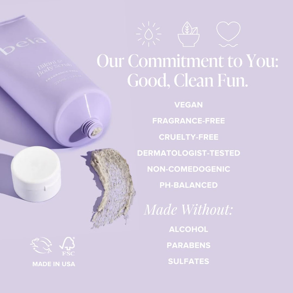 Beia bikini line exfoliation shot emphasizes even texture and reduced roughness.