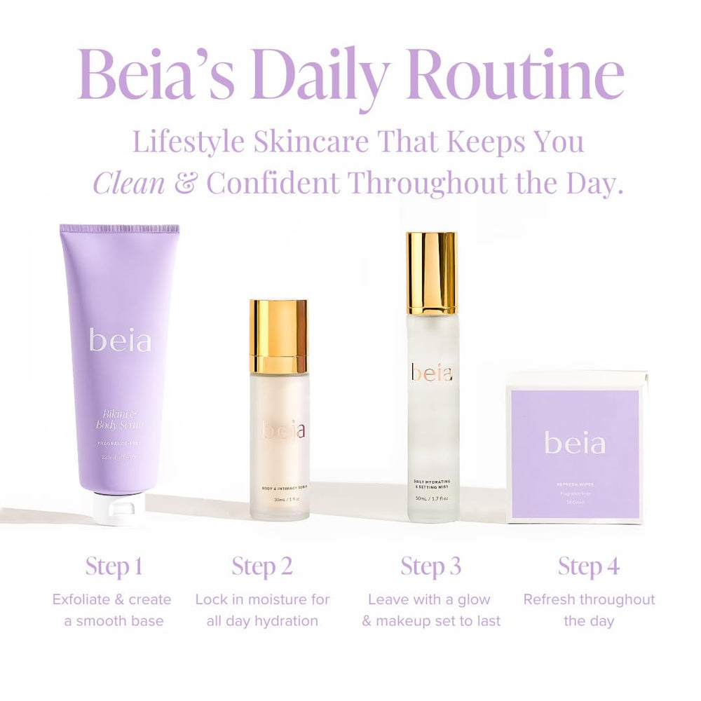 Beia after-exfoliation skin appears hydrated and calm.