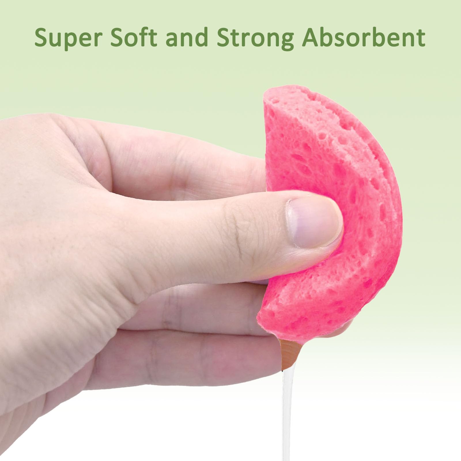 Beieverluck facial sponges expanded in water to size 2.6x0.3 inches.