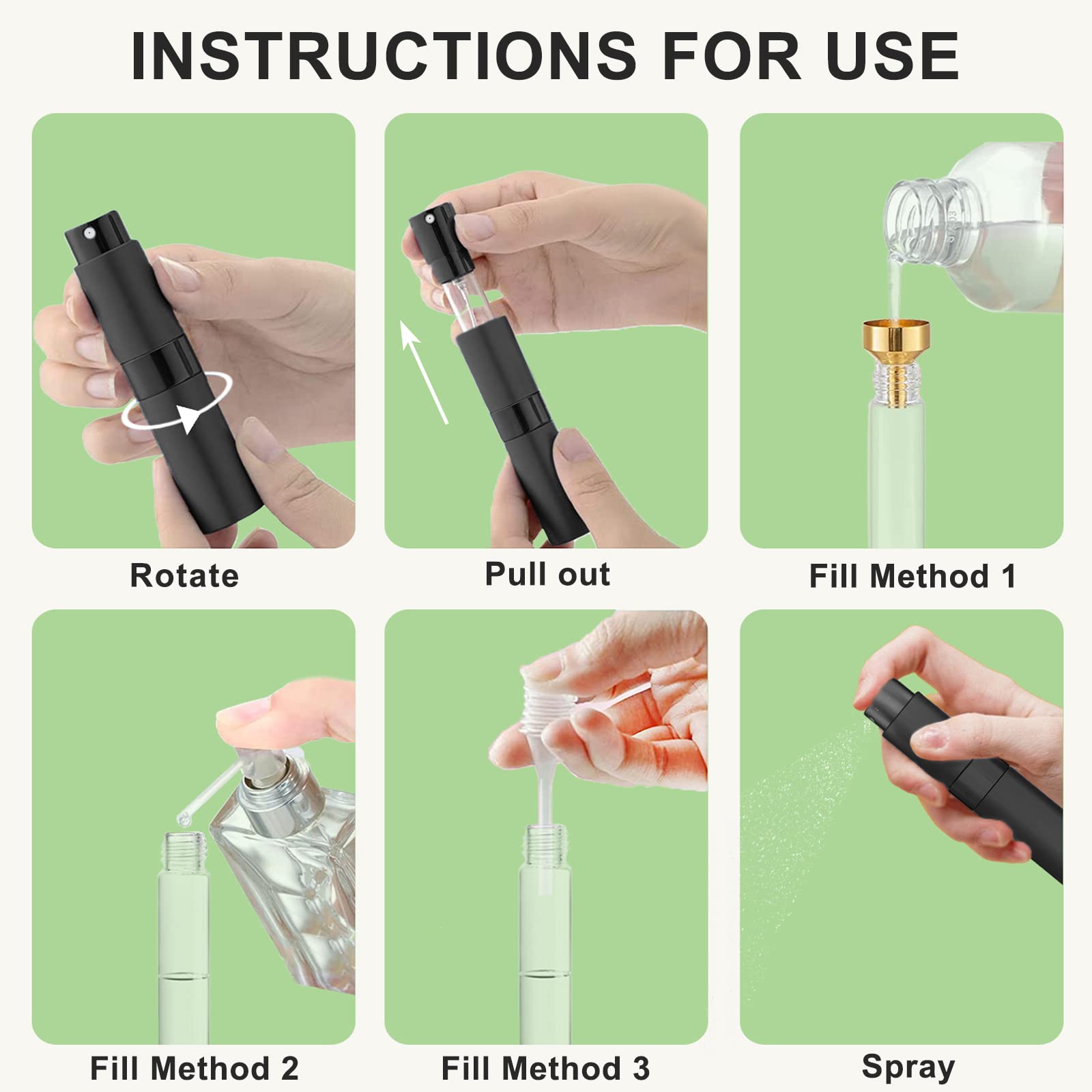 Beieverluck multi-use design suits perfume, cologne, or makeup remover for versatile travel.
