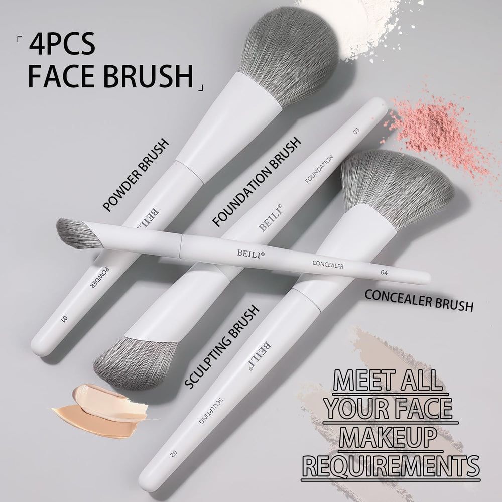 BEILI white concealer brush for patch-free coverage and smooth blending.