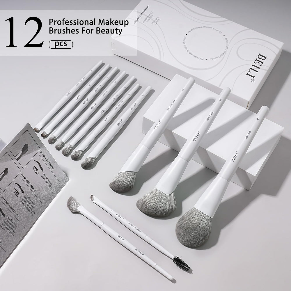 BEILI white foundation brush for flawless liquid makeup application.