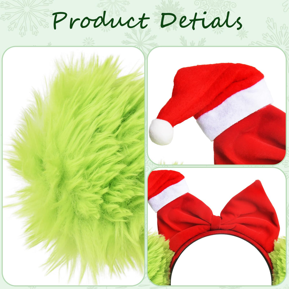 Beinayin Christmas headband with Santa hat detail boosts holiday photo charm.