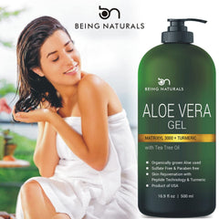 Being Naturals Aloe Gel texture appears silky and non-greasy on skin.
