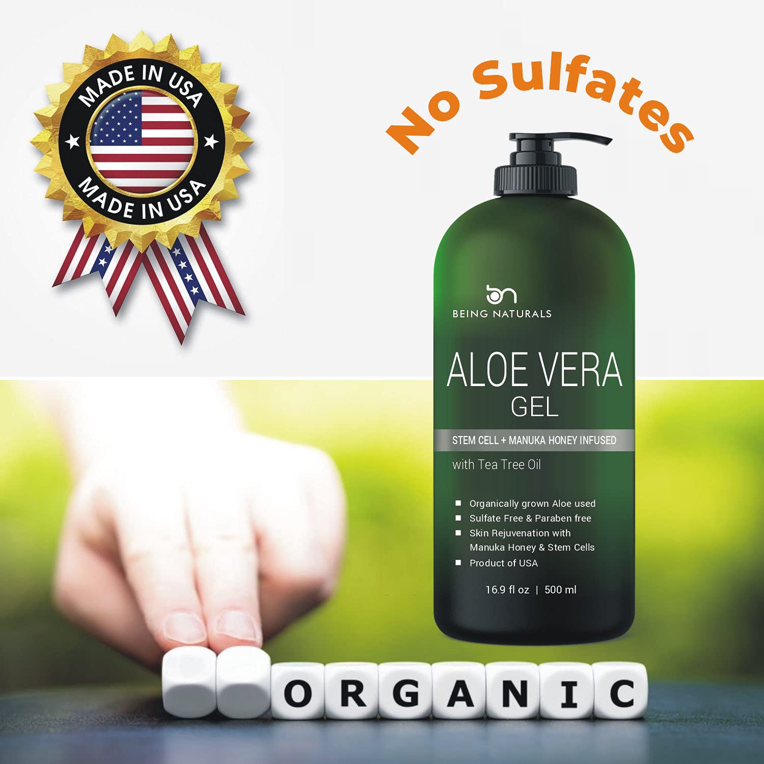 Being Naturals Aloe Vera Gel hair scalp use for soothing itch.