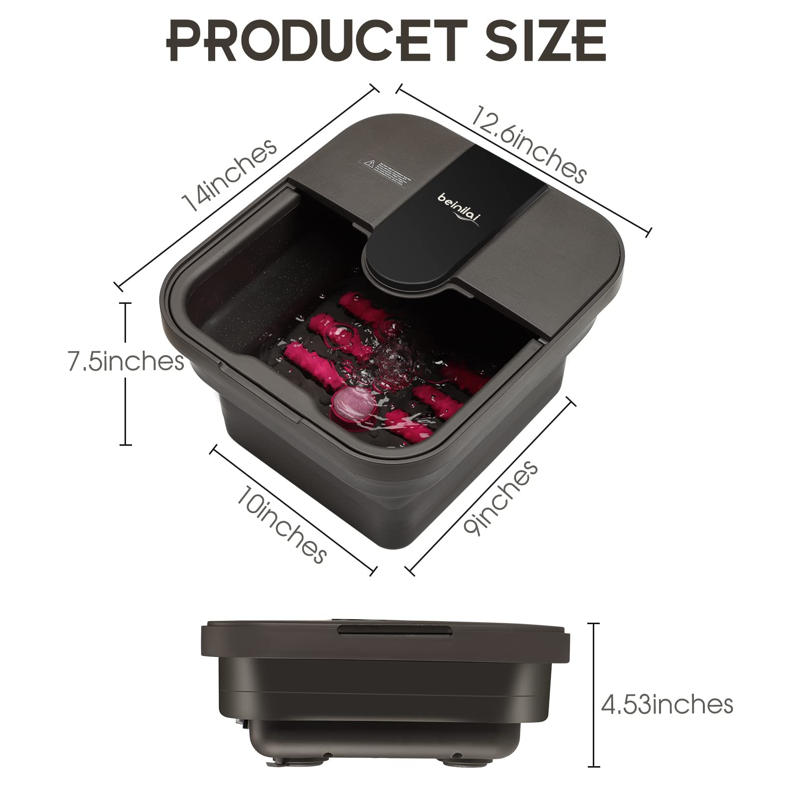 Beinilai collapsible foot spa with dust-proof cover for clean storage