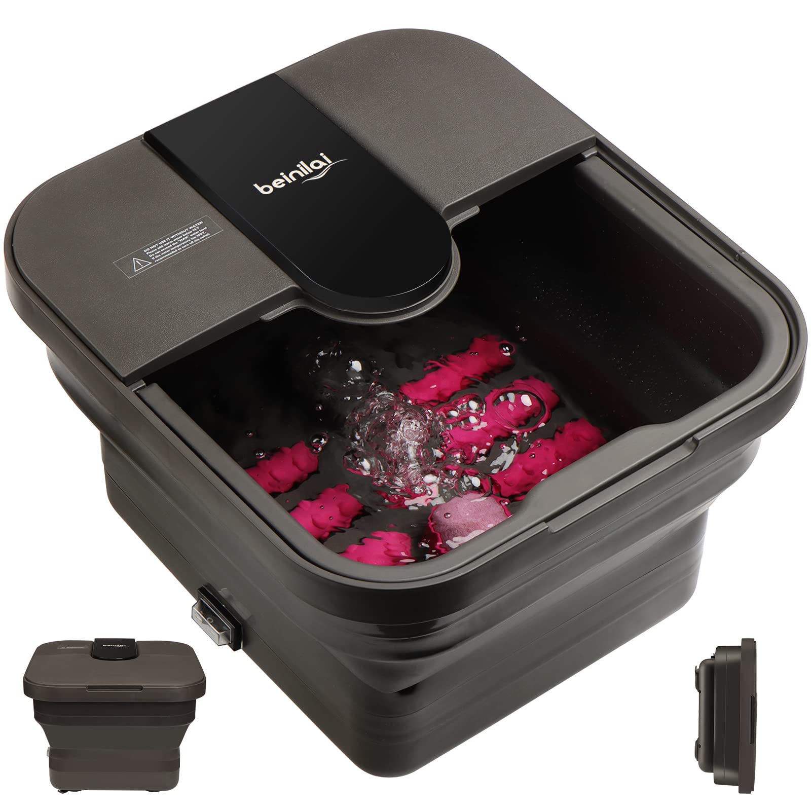 Beinilai collapsible foot spa with heat and massage for warm relaxing soaks