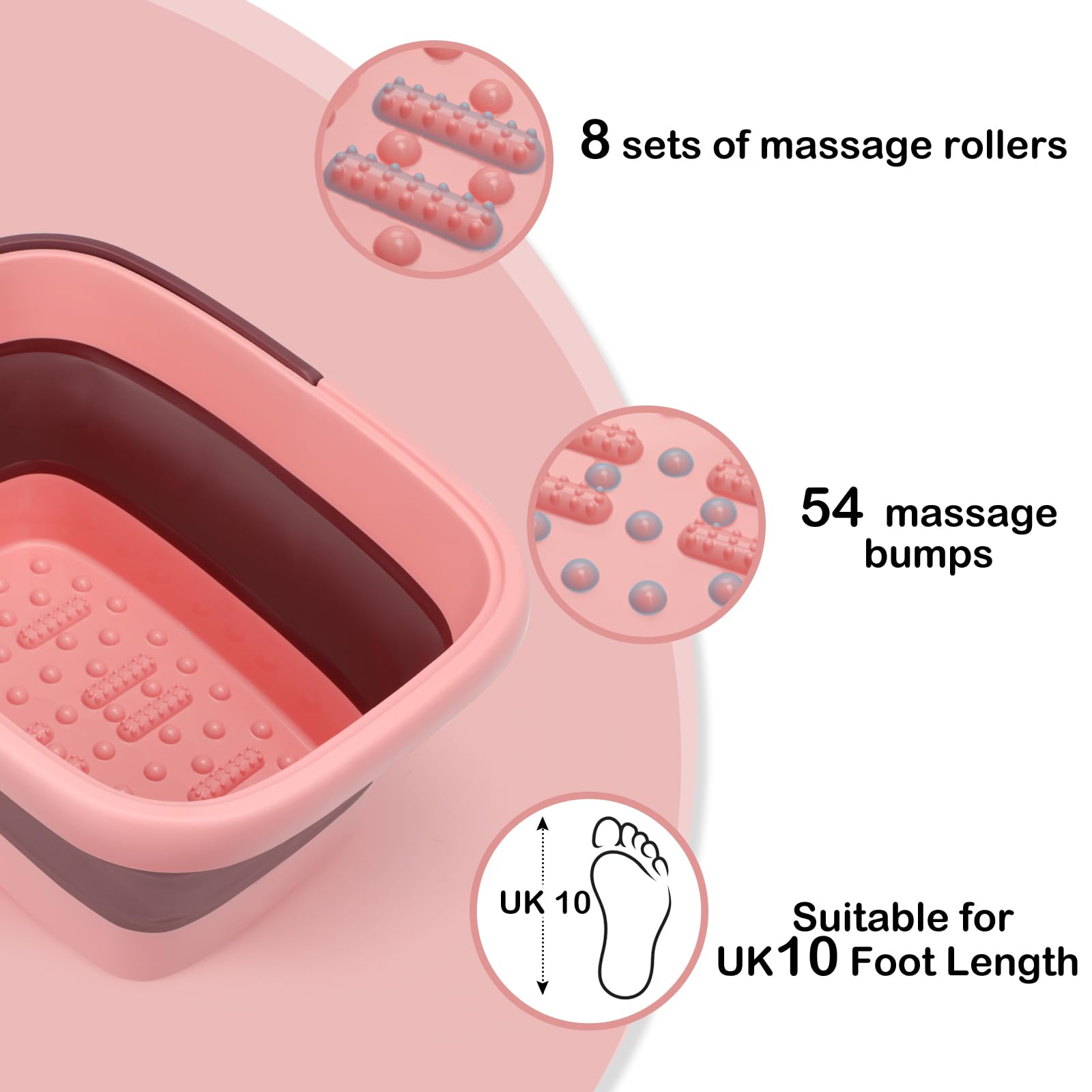 Beinilai foot bath features easy-carry handles for quick movement.