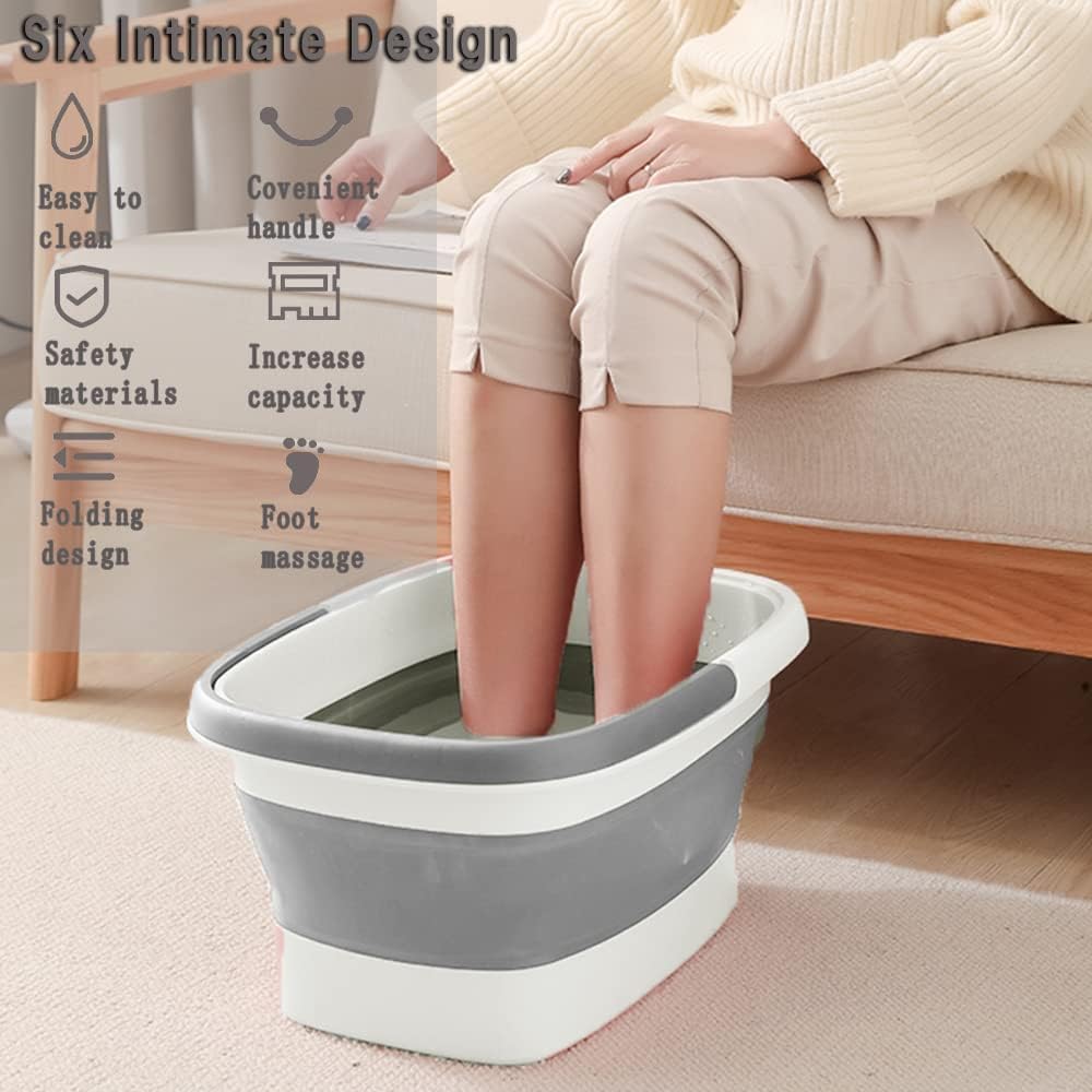 Beinilai foot bath massage rollers and bumps target pressure points gently.