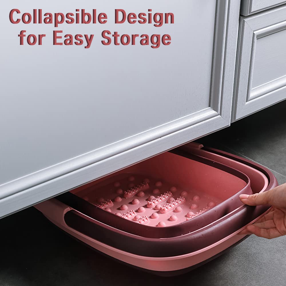 Beinilai foldable tub stores under bed or in car for travel readiness.