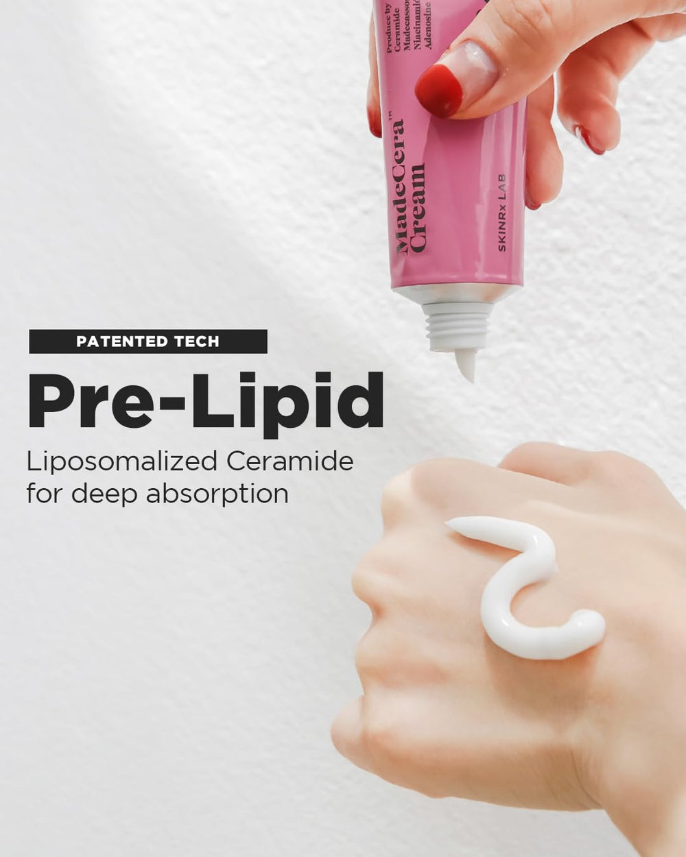 BEISIKS SKINRxLAB Made Cera Cream ingredients illustration emphasizes ceramide and madecassoside