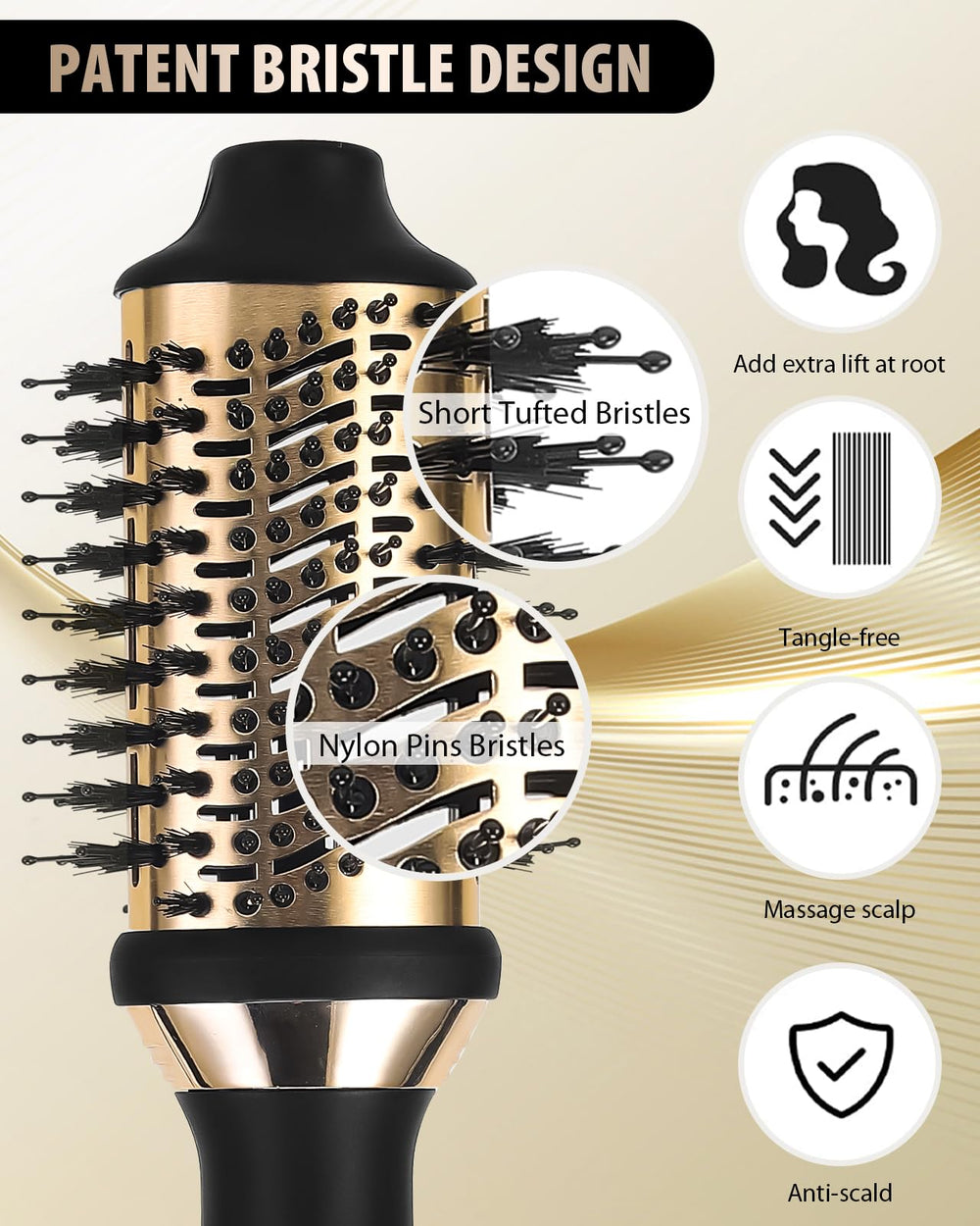 BEITMISS detachable 4-in-1 styling tool switches between brush, blow-dryer, straightener, curling iron.