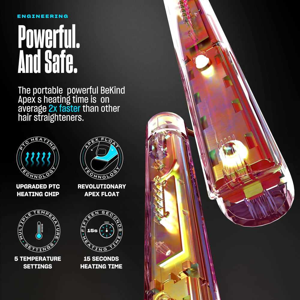 Bekind Apex curler-straightener in use for quick versatile styling.