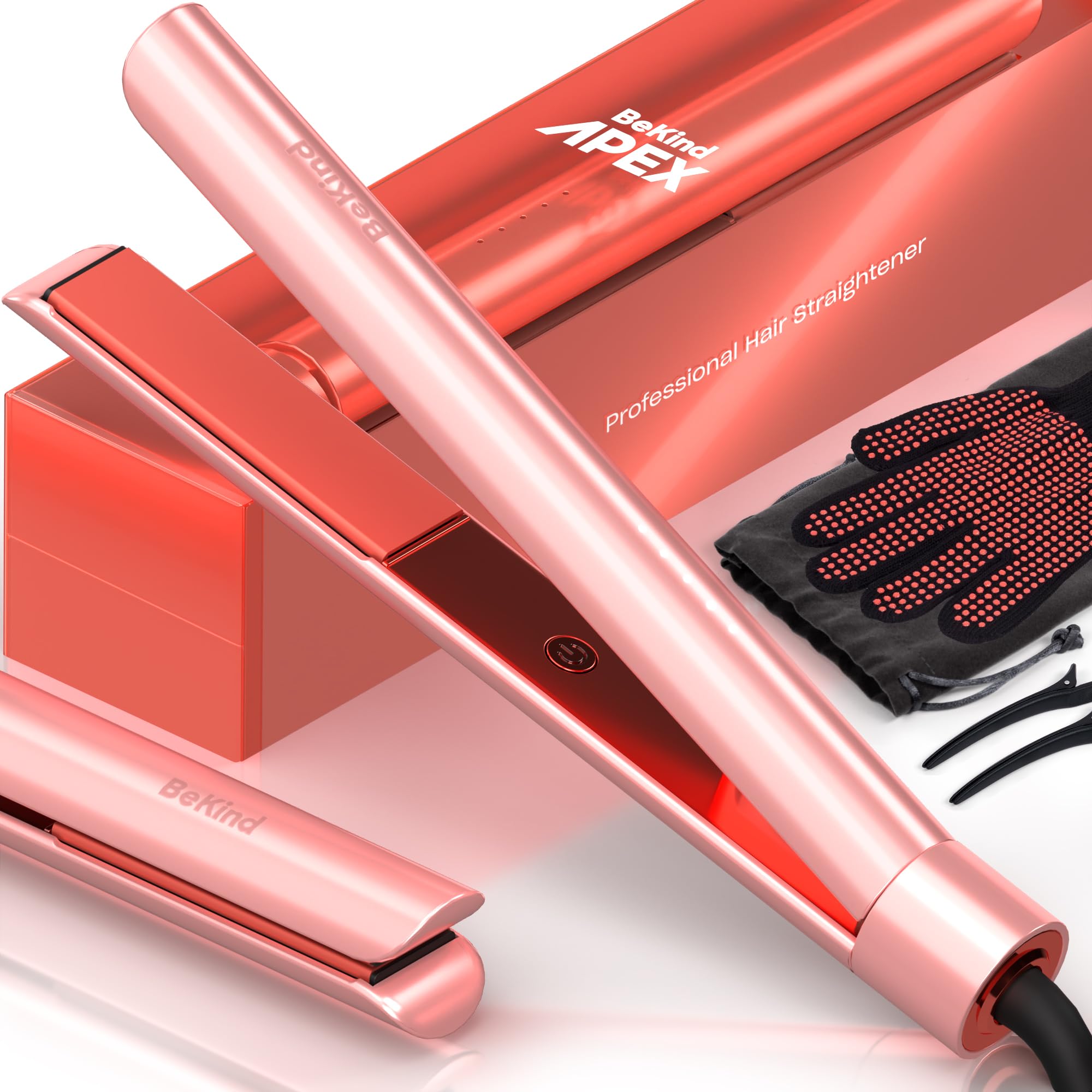 Bekind Apex floating plates close-up for snag-free straightening and smooth styling