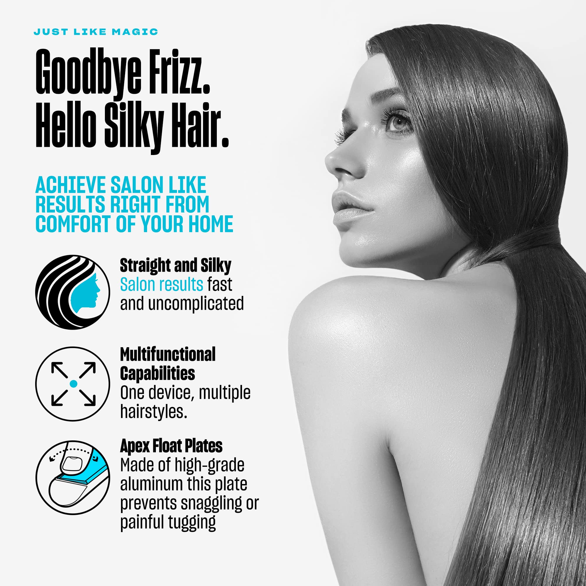 Bekind Apex floating plates close-up minimize tugging for gentle detangling.