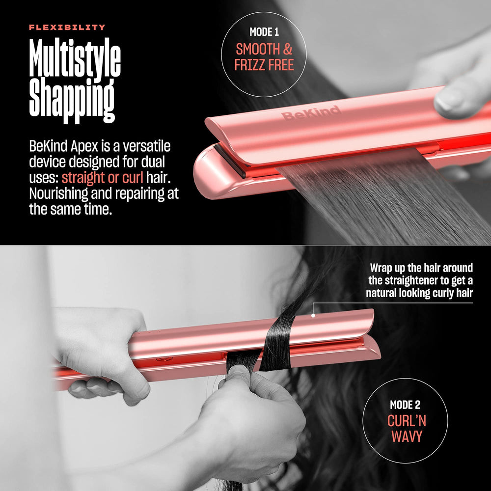 Bekind Apex straight and curl in action shows versatile styling possibilities