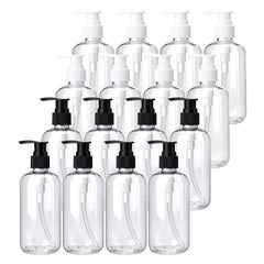 Bekith 16-pack empty lotion bottles with black and white pumps for organized skincare routines.