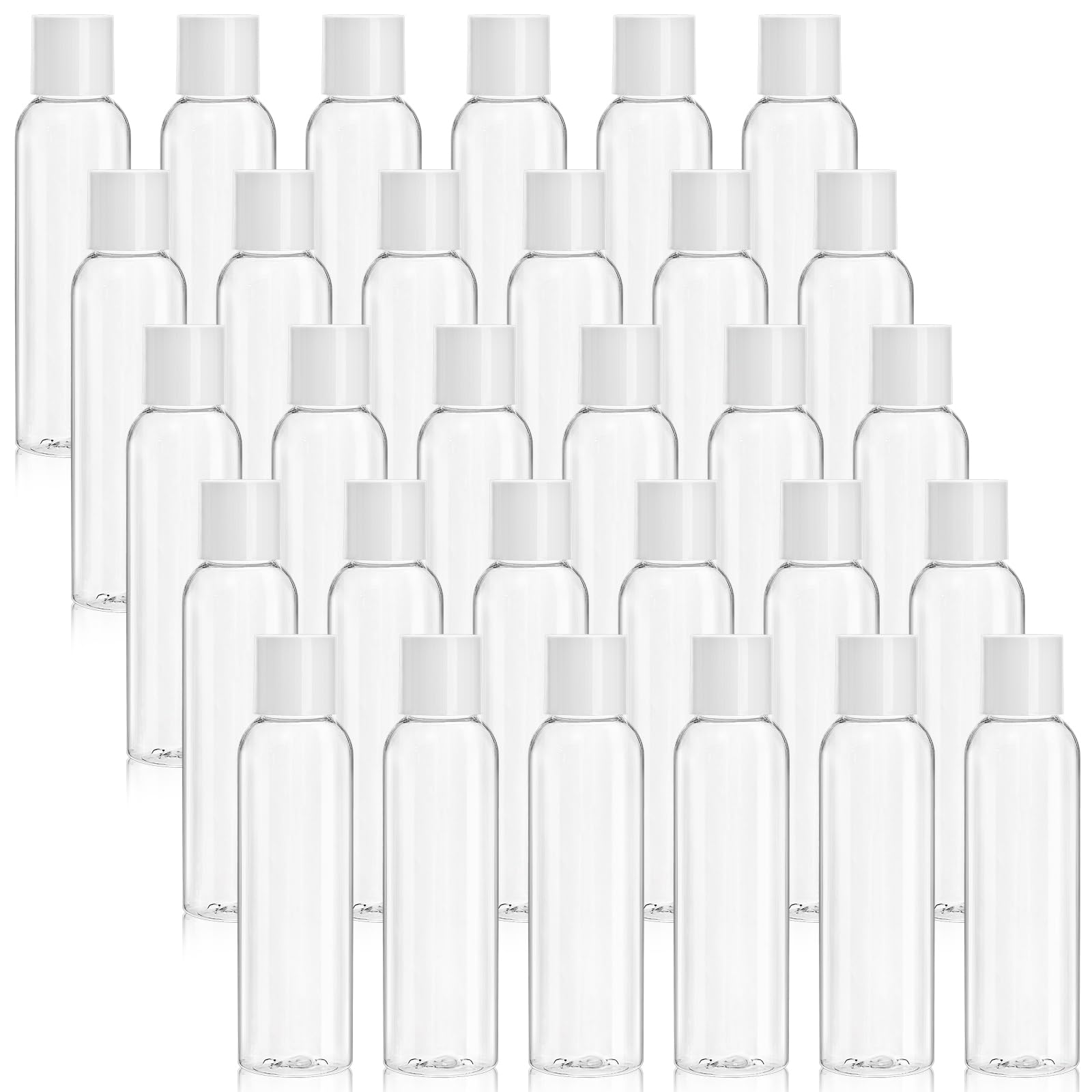 Bekith 30-pack 4oz clear bottle with disc-top cap for travel toiletries