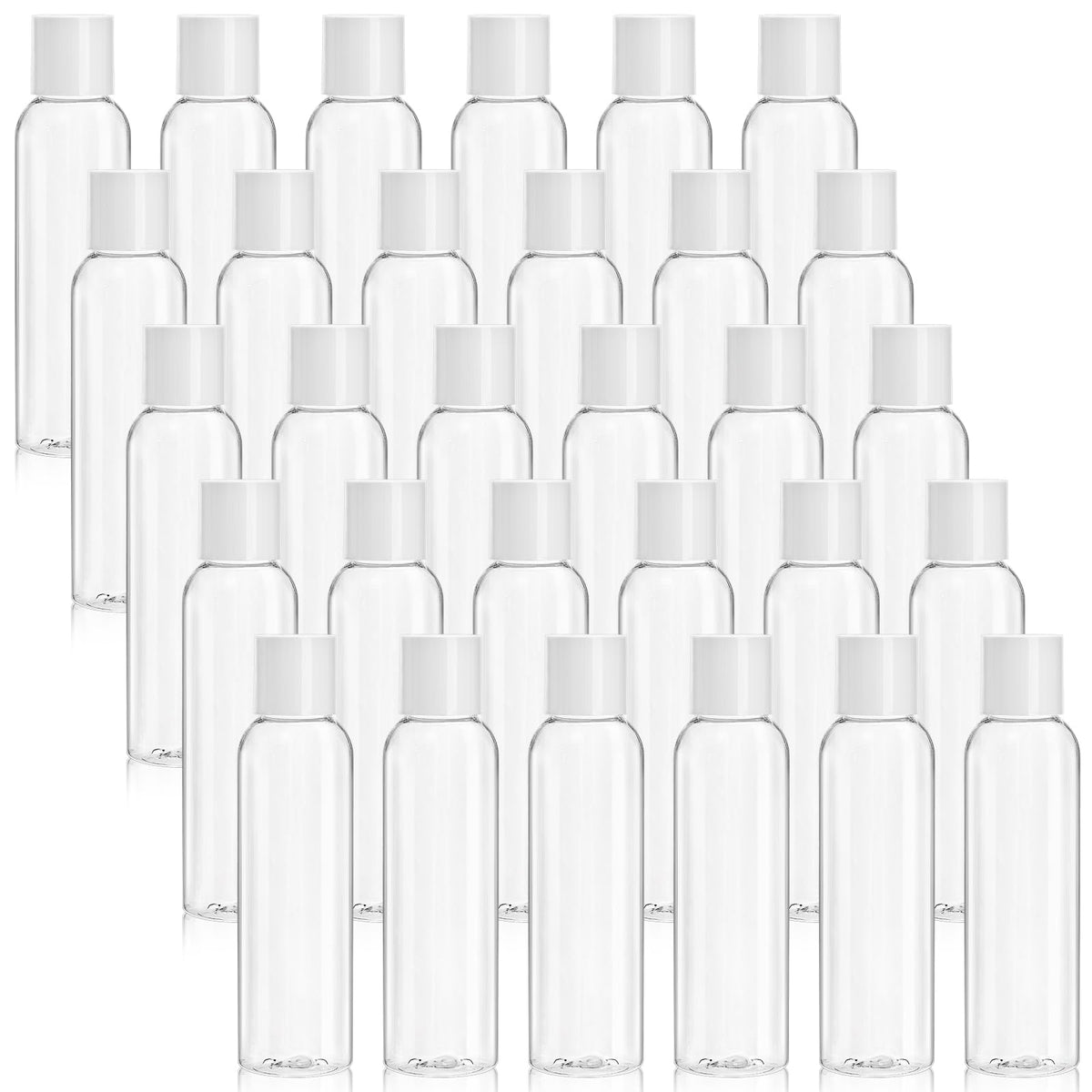 Bekith 30-pack 4oz clear bottle with disc-top cap for travel toiletries