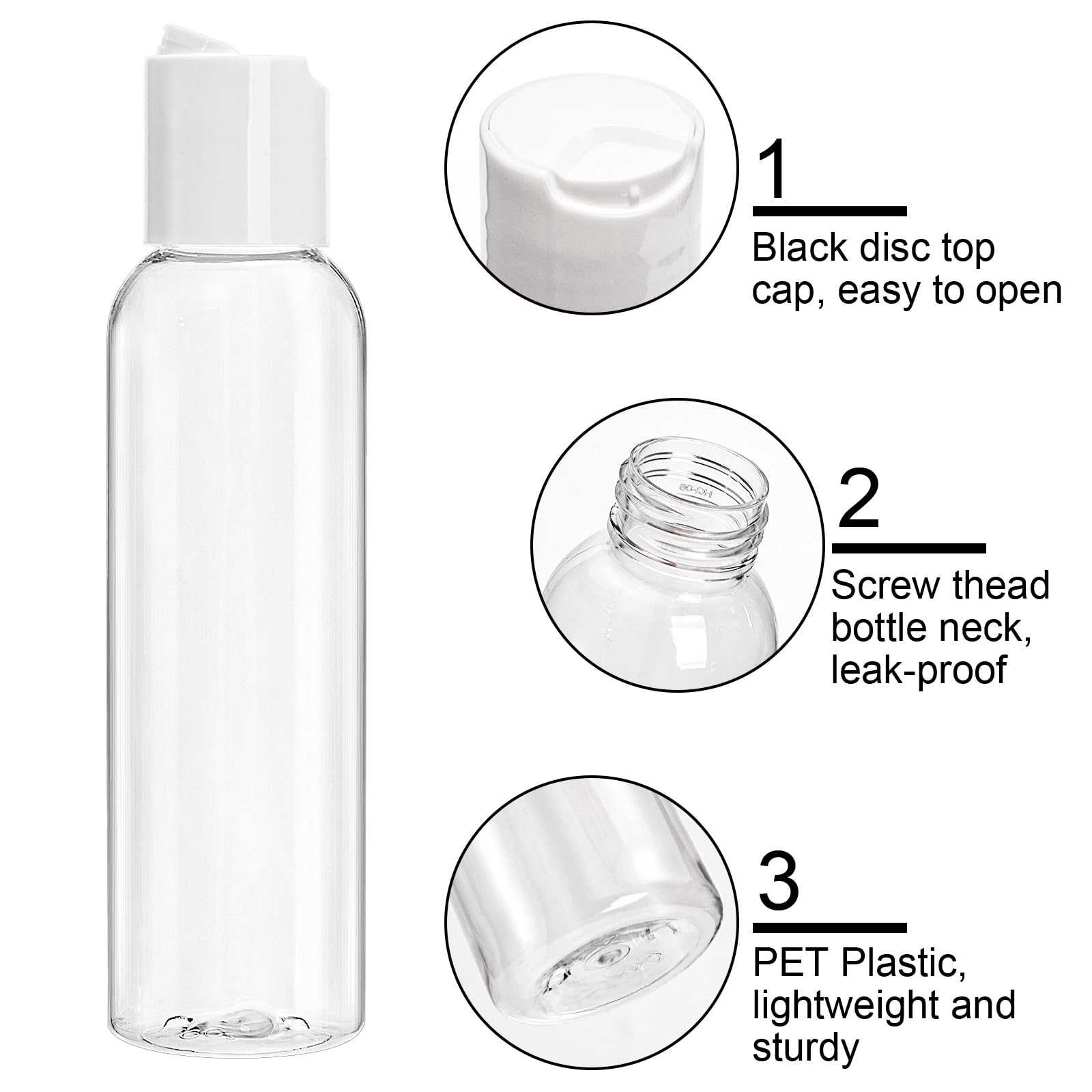 Bekith disc-top cap bottle enabling easy one-handed dispensing during travel