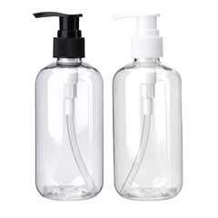 Bekith locking-pump system on clear bottle helps prevent spills.