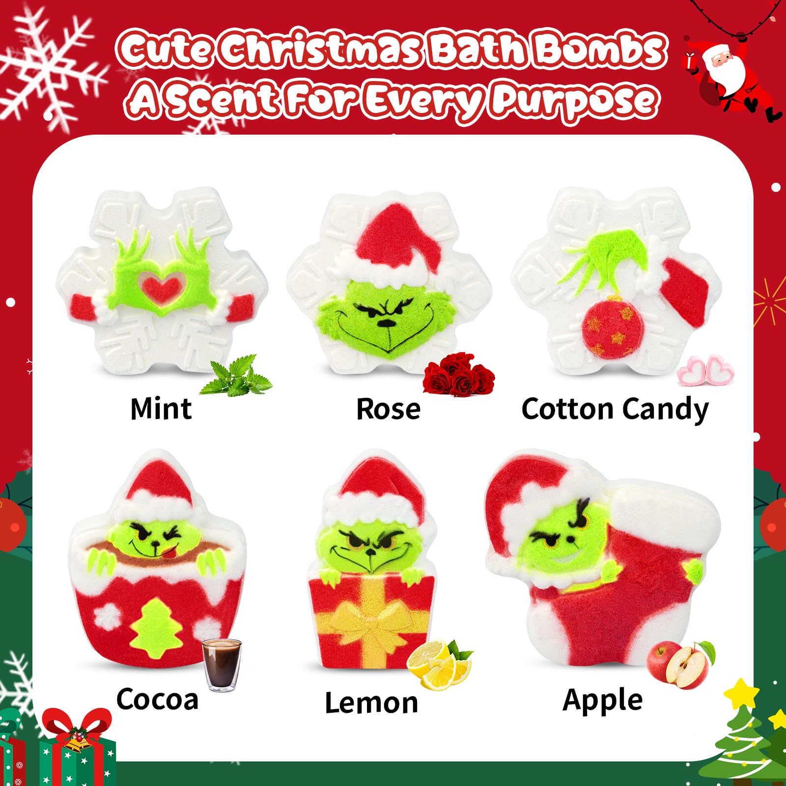 Bekrgwiy Christmas bath bombs in gift box design offer a gift-ready, scent-rich tub experience.