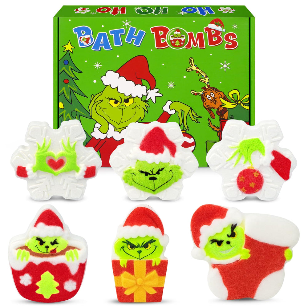 Bekrgwiy Christmas bath bombs in snowflake shape deliver festive color and relaxing soak.