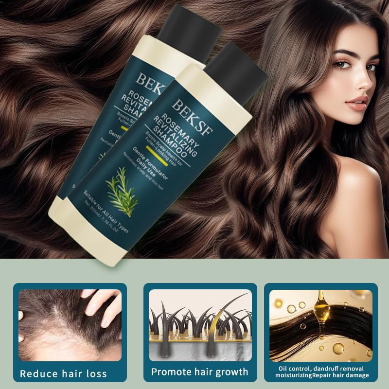 BEKSF Rosemary Shampoo volume-boost shot adds natural body to hair.