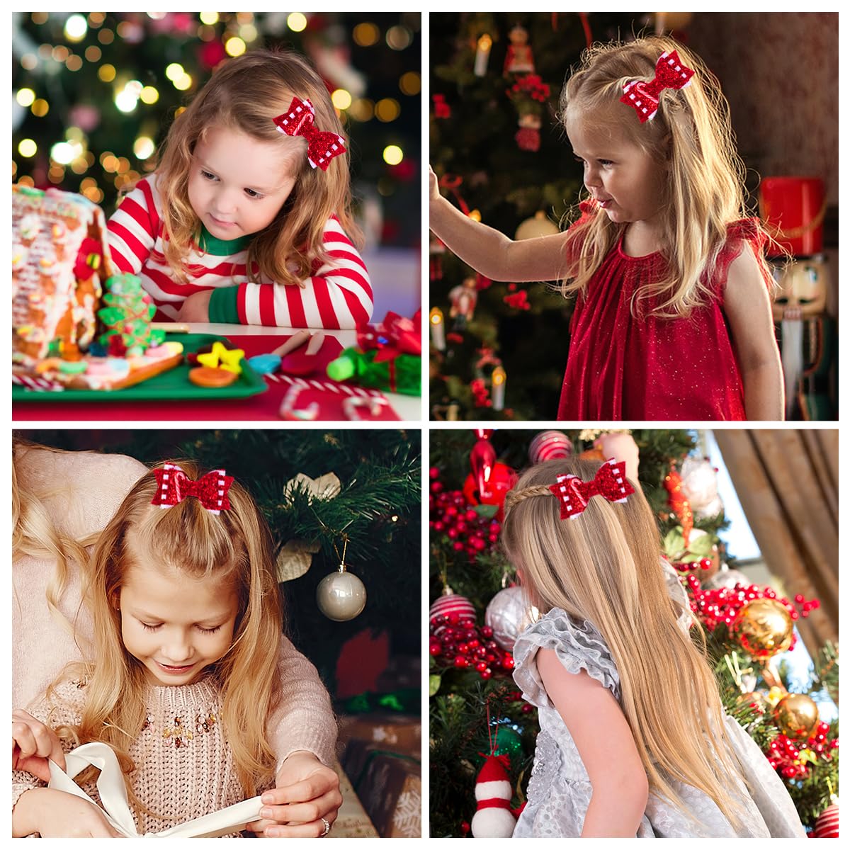 Beleki two-pack candy cane bows for gifting and styling