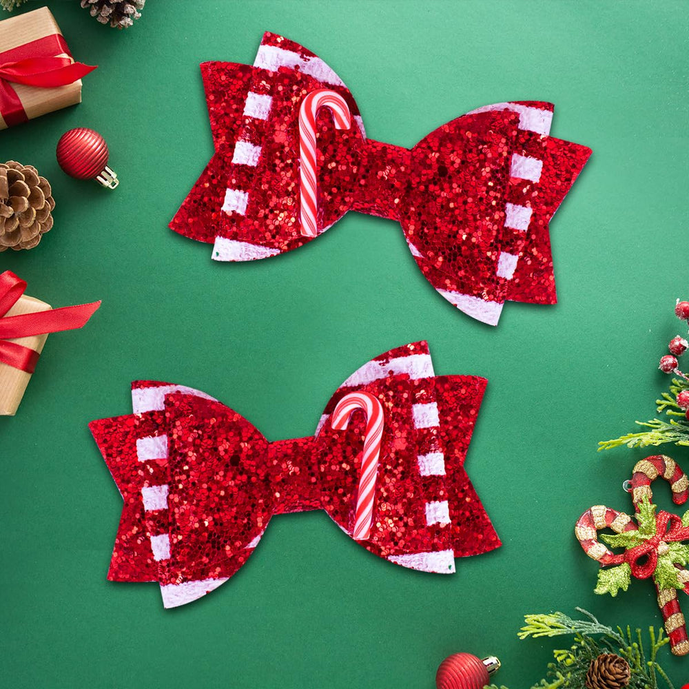 Beleki red and white bow clip holds hair firmly during activities