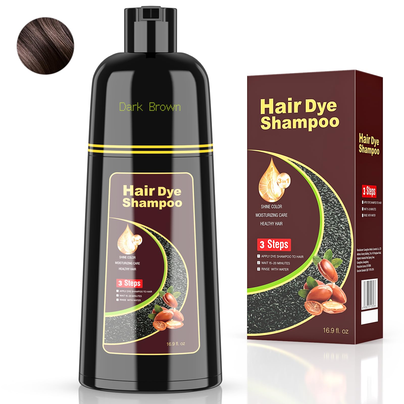 BELEZALIB dark brown hair dye shampoo bottle for easy at-home coloring