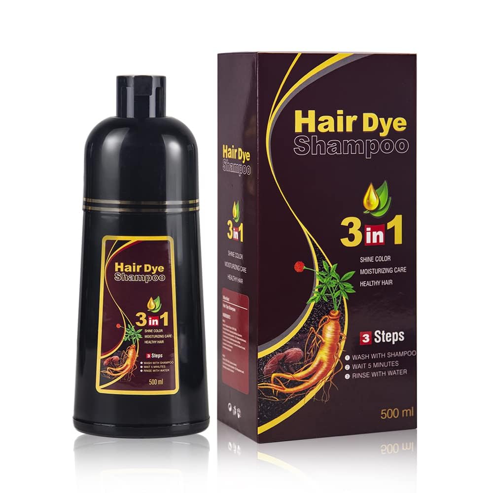 BELEZALIB instant dark brown hair dye shampoo bottle for easy at-home color touch-ups.