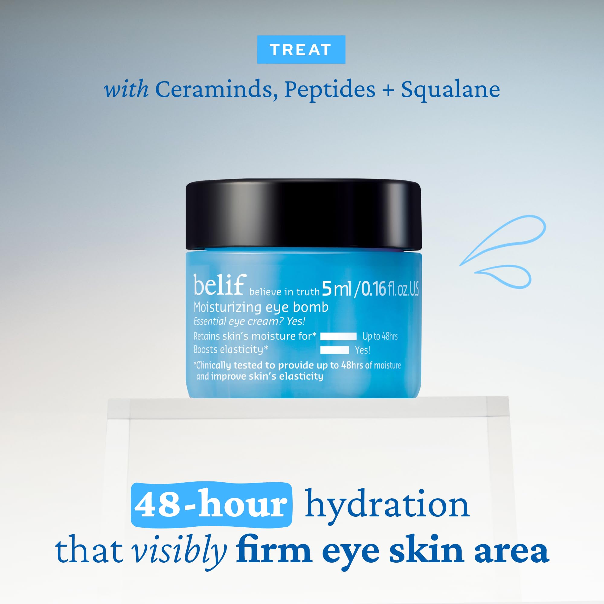 belif Barrier Boost Moisturizing Bomb close-up shows cushiony texture and comforting feel
