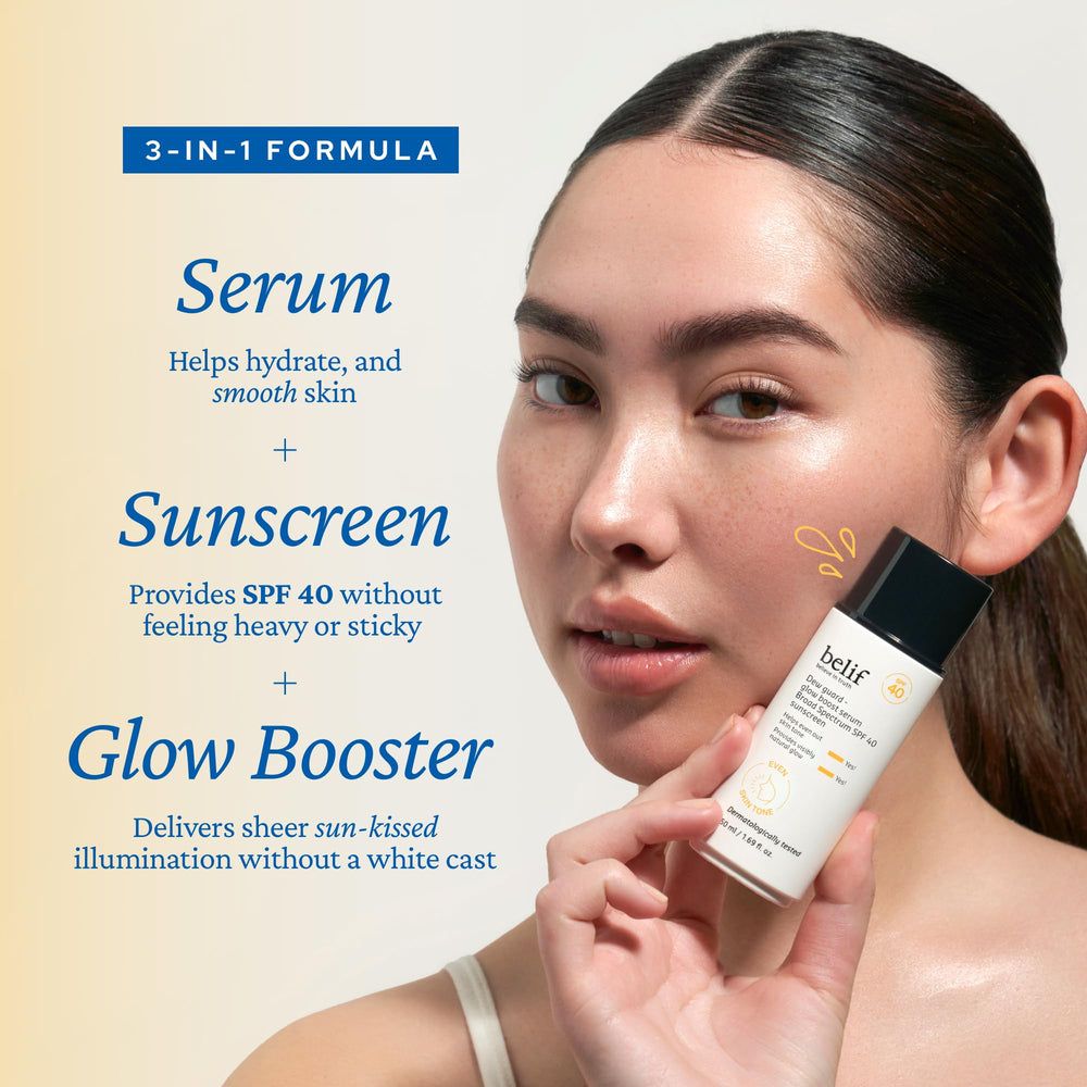 belif Dew Guard Niacinamide Vitamin C brightens and evens tone.
