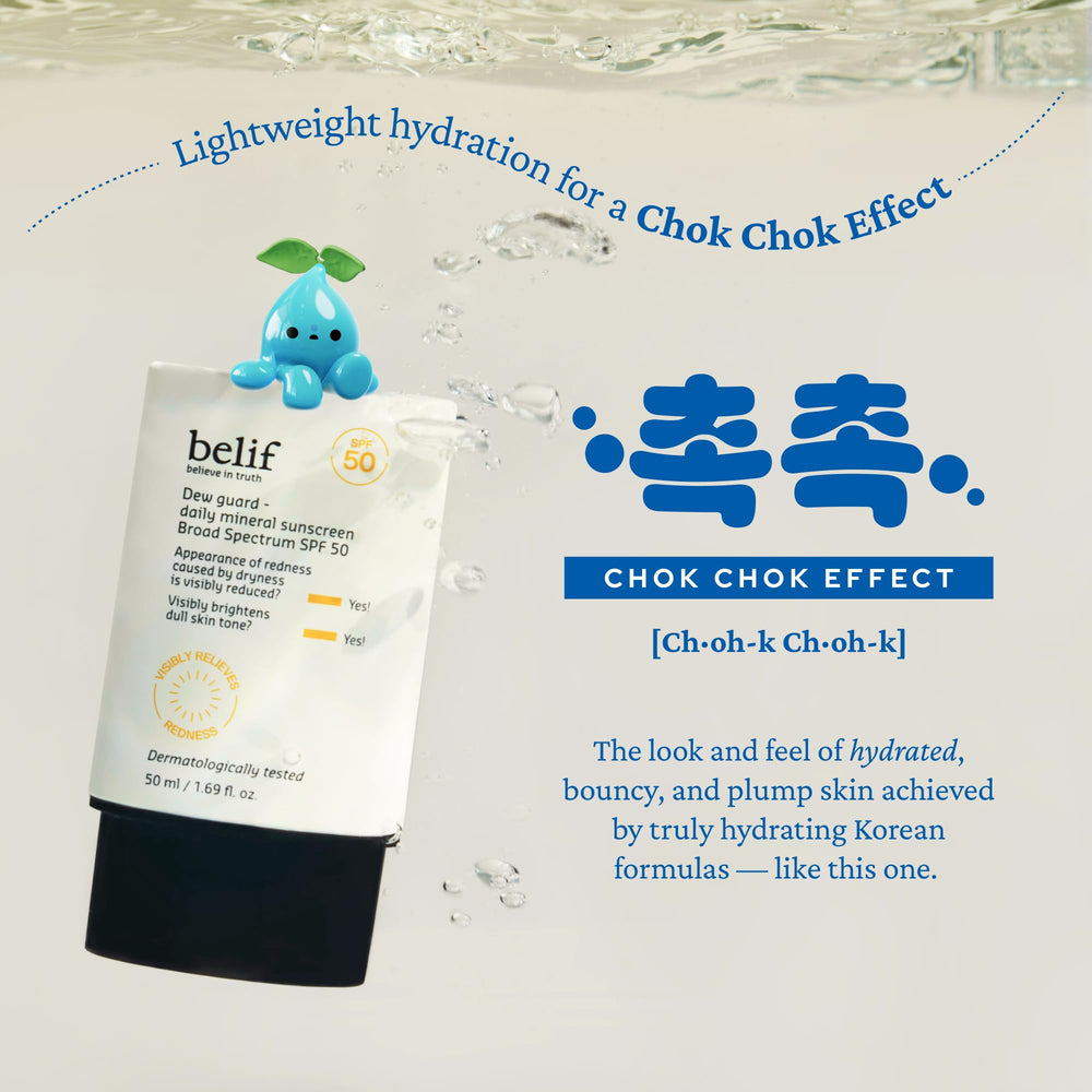 Belif Dew Guard leaves no white cast for all tones.