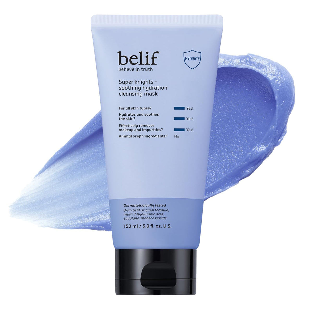 Belif Super Knights jar close-up showing a soothing, hydrating texture for dry skin.