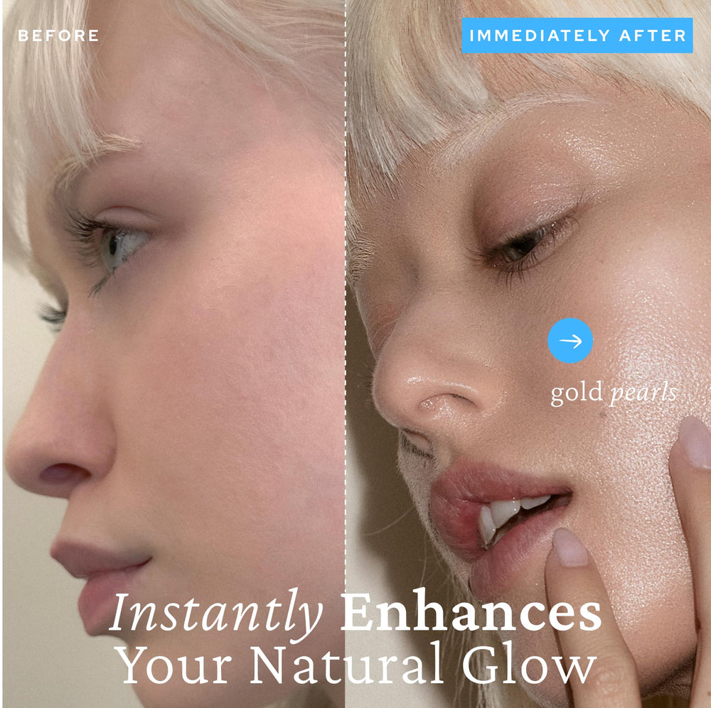 Belif Vitamin C Golden Glow Serum on the face application creates subtle radiance and smooth texture.